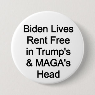 Badge Rond 7,6 Cm Biden vit gratuitement à la tête de Trump