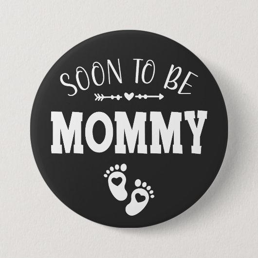 Badge Rond 7,6 Cm Bientôt être maman promu à maman ronde (Devant)