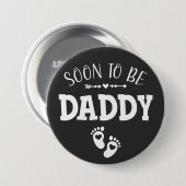 Badge Rond 7,6 Cm Bientôt être papa promu à papa ronde (Devant & derrière)