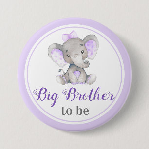 Badge Rond 7,6 Cm Big Brother sera Bro Baby Girl Sprinkant Elephant