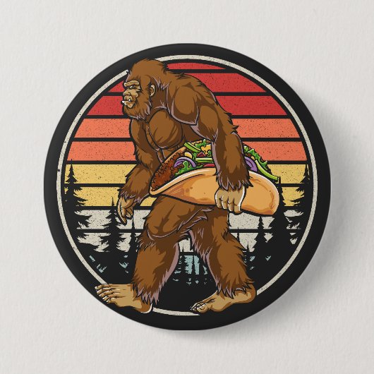 Badge Rond 7,6 Cm Bigfoot transportant Taco Round (Devant)