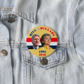 Badge Rond 7,6 Cm Bill 1992 et Hillary 2016 (En situation)