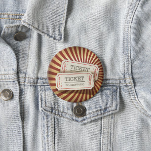 Badge Rond 7,6 Cm Billet à l'ancienne Thème de Carnaval