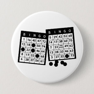 Badge Rond 7,6 Cm Bingo cartes jetons jeu illustration