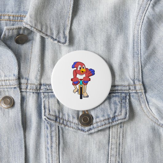 Badge Rond 7,6 Cm Bird with bicycle (En situation)