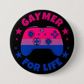 Badge Rond 7,6 Cm Bisexual Gaymer For Life Video Game Pride Drapeau (Devant)