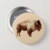 Badge Rond 7,6 Cm Bison américain (Devant & derrière)
