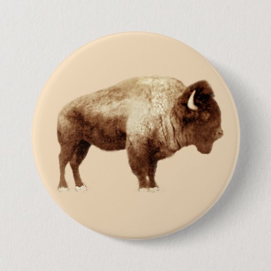 Badge Rond 7,6 Cm Bison américain (Devant)