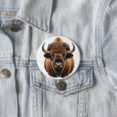 Badge Rond 7,6 Cm Bison / Buffle (En situation)