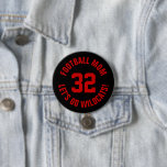 Badge Rond 7,6 Cm Black and Red Football Maman Jersey Numéro<br><div class="desc">Saluez votre équipe sportive préférée, votre footballeur ou montrez votre fierté scolaire avec un bouton d'esprit personnalisé! Ajoutez votre nom d'école ou personnalisez-le avec le nom d'un joueur et son numéro de maillot. Parfait pour le football, le basket, le baseball et les jeux de football ! Créez des broches personnalisées...</div>