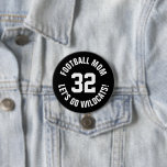 Badge Rond 7,6 Cm Black and White Football Maman Jersey Numéro<br><div class="desc">Saluez votre équipe sportive préférée, votre footballeur ou montrez votre fierté scolaire avec un bouton d'esprit personnalisé! Ajoutez votre nom d'école ou personnalisez-le avec le nom d'un joueur et son numéro de maillot. Parfait pour le football, le basket, le baseball et les jeux de football ! Créez des broches personnalisées...</div>