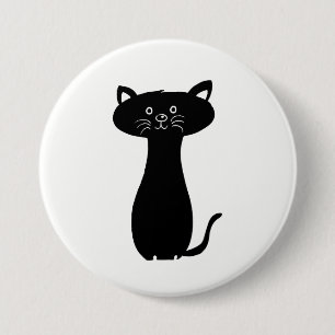 Badge Rond 7,6 Cm Black Cartoon Kitty