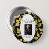 Badge Rond 7,6 Cm Black & Gold memory of loved one (Devant & derrière)