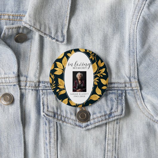 Badge Rond 7,6 Cm Black & Gold memory of loved one (En situation)