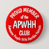 Badge Rond 7,6 Cm Blague de coupe de cheveux (Devant)