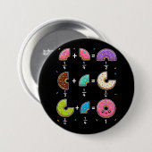 Badge Rond 7,6 Cm Blagues de maths sur les fractions de beignets (Devant & derrière)
