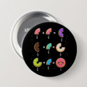 Badge Rond 7,6 Cm Blagues de maths sur les fractions de beignets (Devant & derrière)