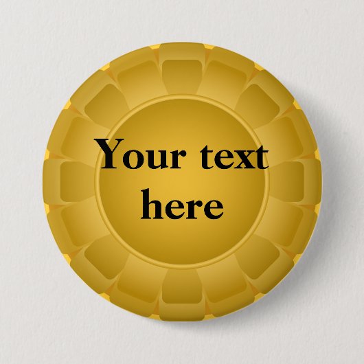 Badge Rond 7,6 Cm Blanc jaune ruban à Customiser (Devant)