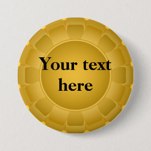 Badge Rond 7,6 Cm Blanc jaune ruban à Customiser