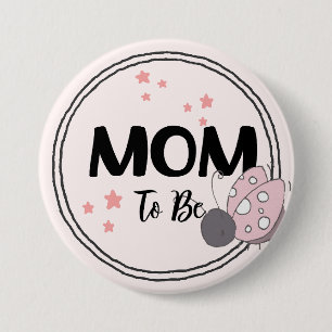 Badge Rond 7,6 Cm Blessed Wings : Adorable Ladybird Maman-to-be