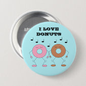 Badge Rond 7,6 Cm Bleu beignets dansants (Devant & derrière)