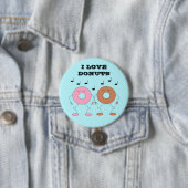Badge Rond 7,6 Cm Bleu beignets dansants (En situation)