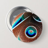 Badge Rond 7,6 Cm Bleu cuivre (Devant & derrière)