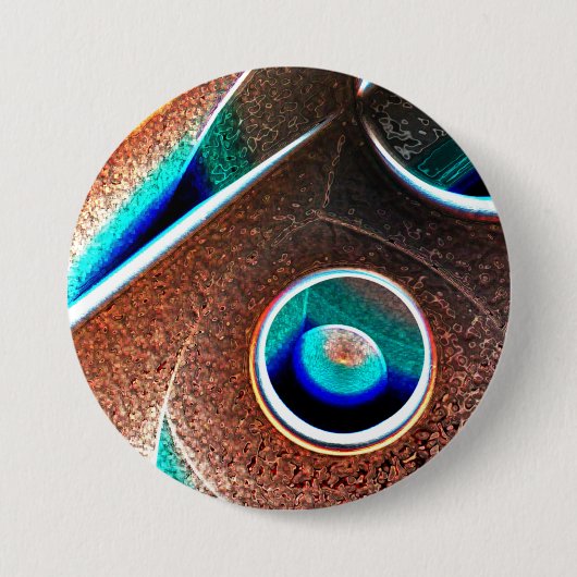 Badge Rond 7,6 Cm Bleu cuivre (Devant)