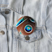 Badge Rond 7,6 Cm Bleu cuivre (En situation)
