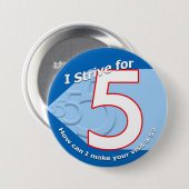 Badge Rond 7,6 Cm Bleu - essayez d'obtenir 5 boutons (Devant & derrière)