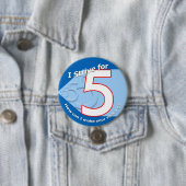 Badge Rond 7,6 Cm Bleu - essayez d'obtenir 5 boutons (En situation)