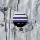 Badge Rond 7,6 Cm Bleu Nuit Marin Rayures Blanches (En situation)
