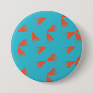 Badge Rond 7,6 Cm Bleu, orange, dynamique, motif géométrique tendanc