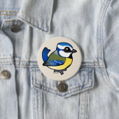 Badge Rond 7,6 Cm Bleu Tit (En situation)
