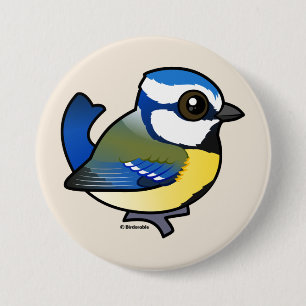 Badge Rond 7,6 Cm Bleu Tit