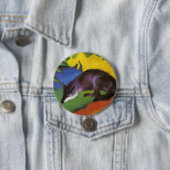 Badge Rond 7,6 Cm Blue Fox (par Franz Marc) (En situation)