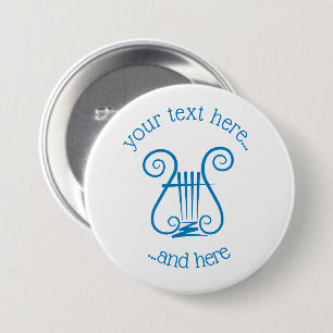 Badge Rond 7,6 Cm Blue Lyre