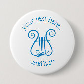 Badge Rond 7,6 Cm Blue Lyre (Devant)