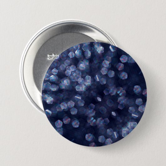 Badge Rond 7,6 Cm Blue Sparkle (Devant & derrière)
