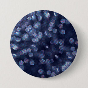 Badge Rond 7,6 Cm Blue Sparkle