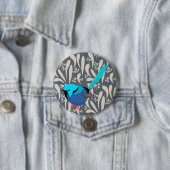 Badge Rond 7,6 Cm Blue Splendid Fairy Wren (En situation)