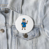 Badge Rond 7,6 Cm Boar en tant qu'officier de police avec casquette  (En situation)