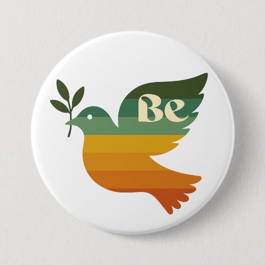 Badge Rond 7,6 Cm Boho Be Peace Retro Holiday Button (Devant)