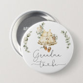 Badge Rond 7,6 Cm Boho nursery eucalyptus fille douche grand-mère po (Devant & derrière)