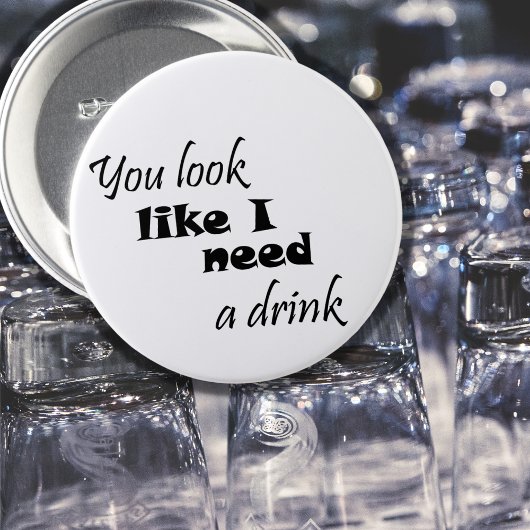 Badge Rond 7,6 Cm Boire amusant typographie plaisir vin cadeau humou