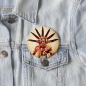 Badge Rond 7,6 Cm Bois kachina poupée photo mignonne ridicule visage (En situation)
