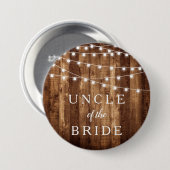 Badge Rond 7,6 Cm Bois rustique et oncle de quirlandes électriques (Devant & derrière)