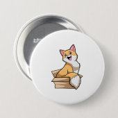 Badge Rond 7,6 Cm Boîte à chat (Devant & derrière)
