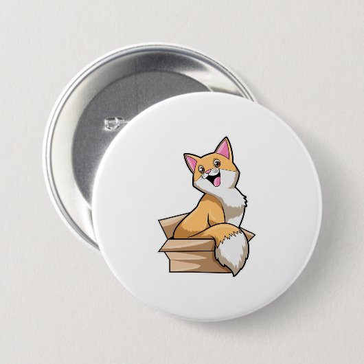 Badge Rond 7,6 Cm Boîte à chat (Devant & derrière)