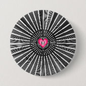 Badge Rond 7,6 Cm Bold Black & Pink HeART Unique Stylish Cool (Devant)